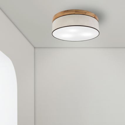 Brilagi - LED Plafon BELLADONNA 3xE27/15W/230V śr. 50 cm kremowy/dąb