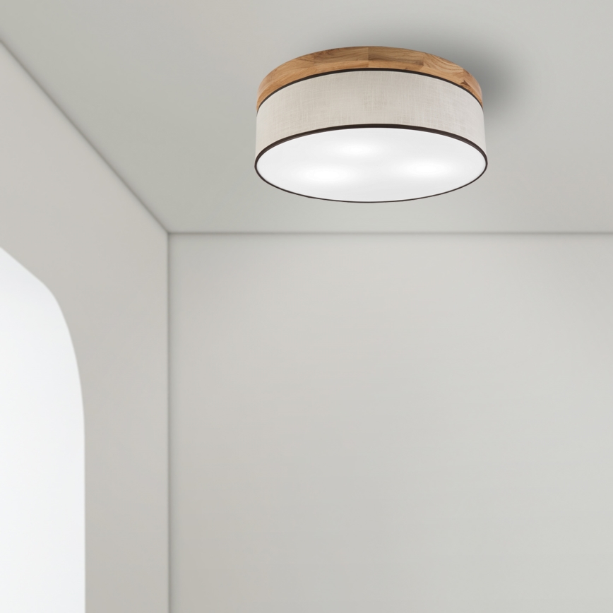 Brilagi - LED Plafon BELLADONNA 3xE27/15W/230V śr. 50 cm kremowy/dąb