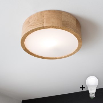 Brilagi - LED Plafon CARVALHO 1xE27/60W/230V dąb śr. 27,5 cm