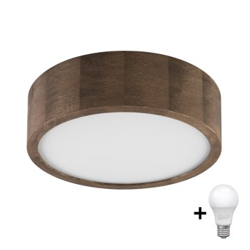 Brilagi - LED Plafon CARVALHO 1xE27/60W/230V dąb śr. 27 cm