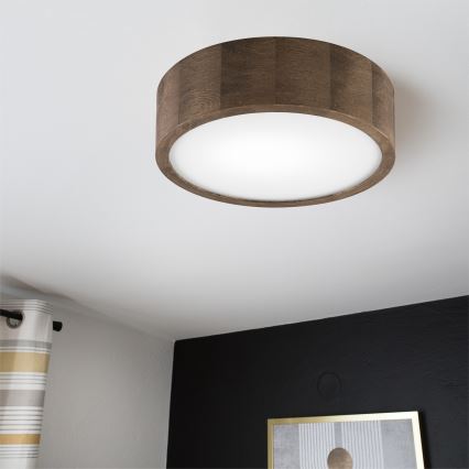 Brilagi - LED Plafon CARVALHO 1xE27/60W/230V dąb śr. 27 cm