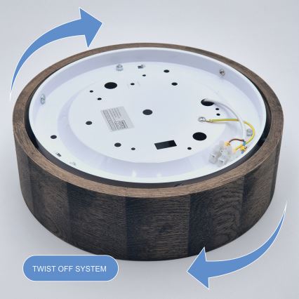 Brilagi - LED Plafon CARVALHO 1xE27/60W/230V dąb śr. 27 cm