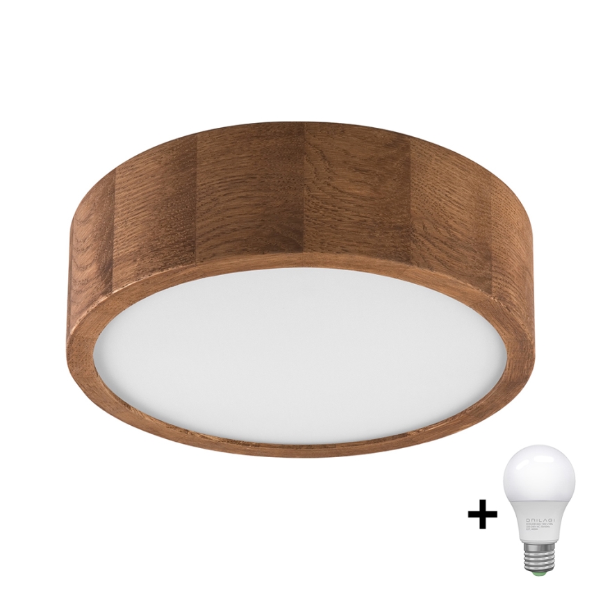 Brilagi - LED Plafon CARVALHO 1xE27/60W/230V dąb wiśnia śr. 27 cm