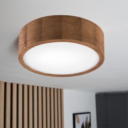 Brilagi - LED Plafon CARVALHO 1xE27/60W/230V dąb wiśnia śr. 27 cm