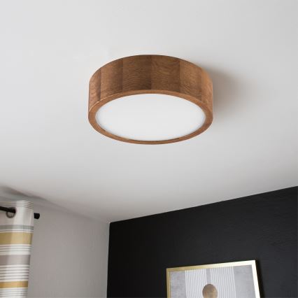 Brilagi - LED Plafon CARVALHO 1xE27/60W/230V dąb wiśnia śr. 27 cm