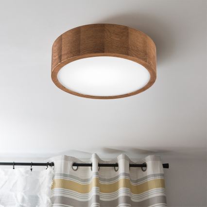 Brilagi - LED Plafon CARVALHO 1xE27/60W/230V dąb wiśnia śr. 27 cm