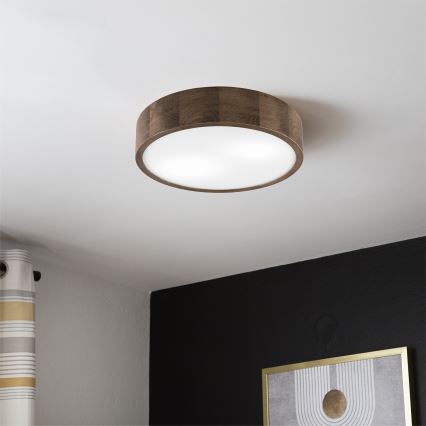 Brilagi - LED Plafon CARVALHO 2xE27/60W/230V dąb śr. 37 cm