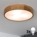 Brilagi - LED Plafon CARVALHO 3xE27/60W/230V dąb śr. 47,5 cm