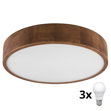 Brilagi - LED Plafon CARVALHO 3xE27/60W/230V dąb wiśnia śr. 47 cm