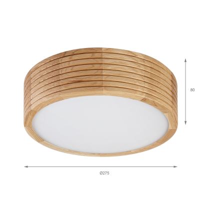 Brilagi - LED plafon CARVALHO MODERN 1xE27/60W/230V śr. 27,5 cm dąb