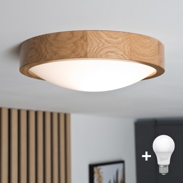 Brilagi - LED Plafon CARVALHO SLIM 1xE27/60W/230V dąb śr. 27 cm