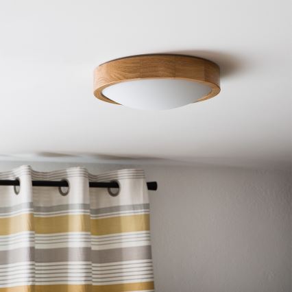 Brilagi - LED Plafon CARVALHO SLIM 1xE27/60W/230V dąb śr. 27 cm