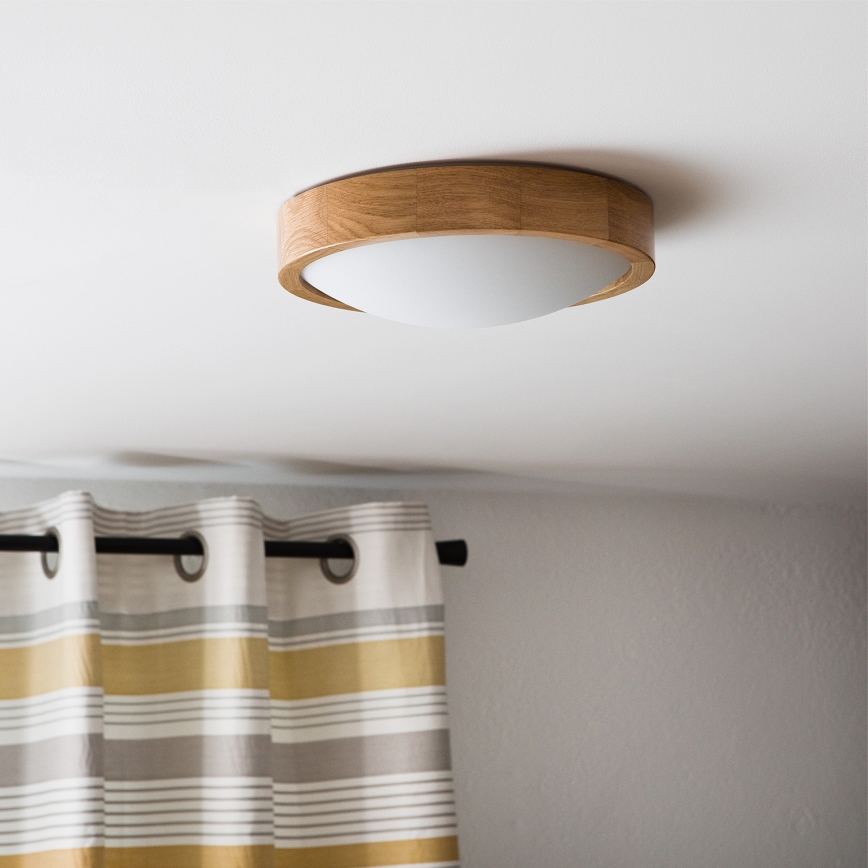 Brilagi - LED Plafon CARVALHO SLIM 1xE27/60W/230V dąb śr. 27 cm