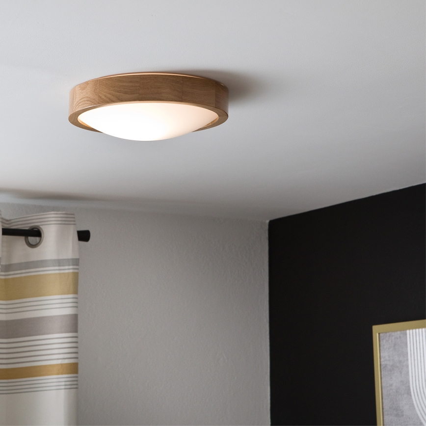 Brilagi - LED Plafon CARVALHO SLIM 1xE27/60W/230V dąb śr. 27 cm