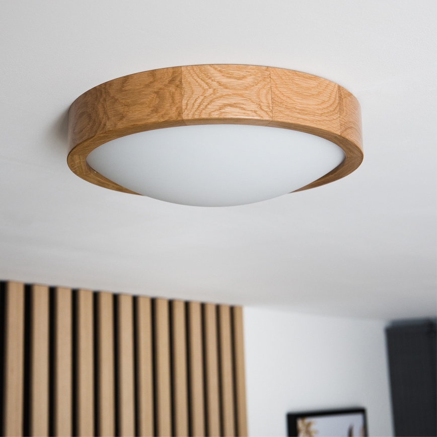 Brilagi - LED Plafon CARVALHO SLIM 1xE27/60W/230V dąb śr. 27 cm