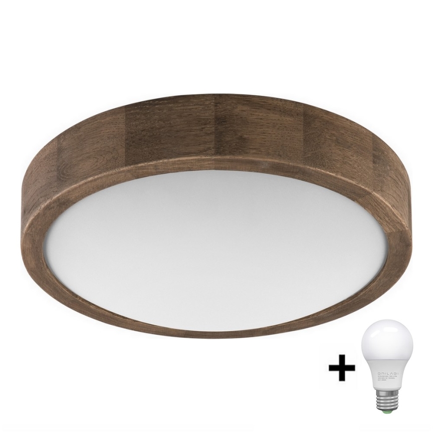 Brilagi - LED Plafon CARVALHO SLIM 1xE27/60W/230V dąb śr. 27 cm
