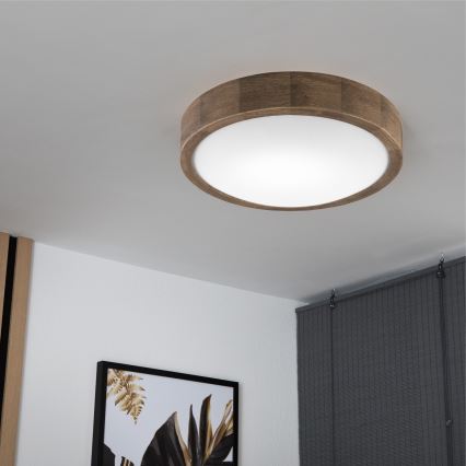 Brilagi - LED Plafon CARVALHO SLIM 1xE27/60W/230V dąb śr. 27 cm