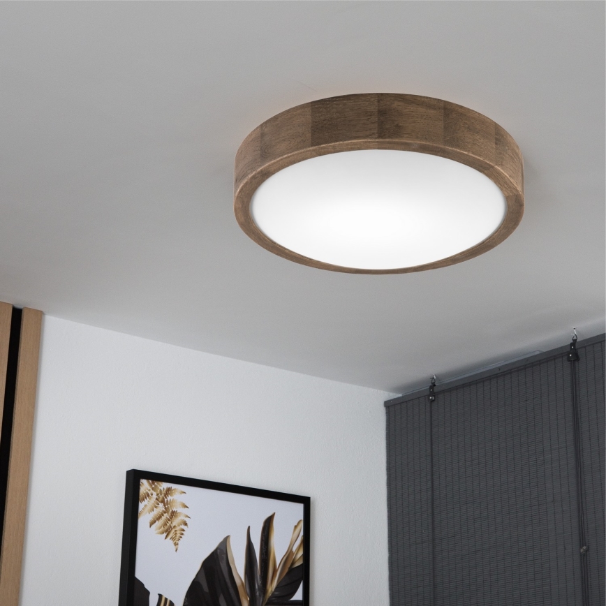 Brilagi - LED Plafon CARVALHO SLIM 1xE27/60W/230V dąb śr. 27 cm