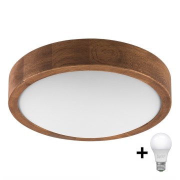 Brilagi - LED Plafon CARVALHO SLIM 1xE27/60W/230V dąb wiśnia śr. 27 cm