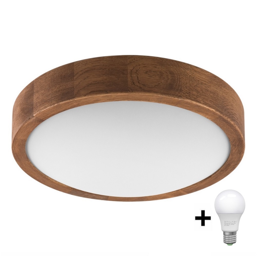 Brilagi - LED Plafon CARVALHO SLIM 1xE27/60W/230V dąb wiśnia śr. 27 cm
