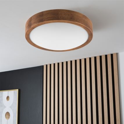 Brilagi - LED Plafon CARVALHO SLIM 1xE27/60W/230V dąb wiśnia śr. 27 cm