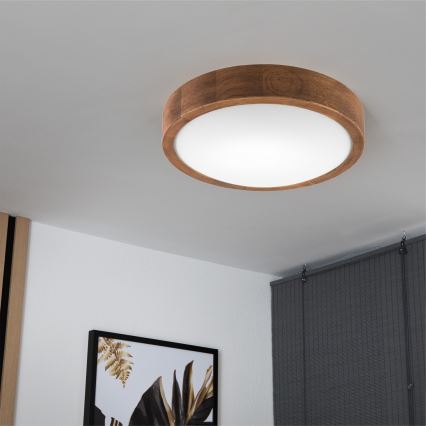 Brilagi - LED Plafon CARVALHO SLIM 1xE27/60W/230V dąb wiśnia śr. 27 cm
