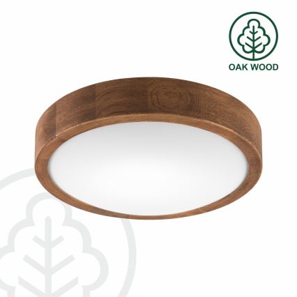 Brilagi - LED Plafon CARVALHO SLIM 1xE27/60W/230V dąb wiśnia śr. 27 cm