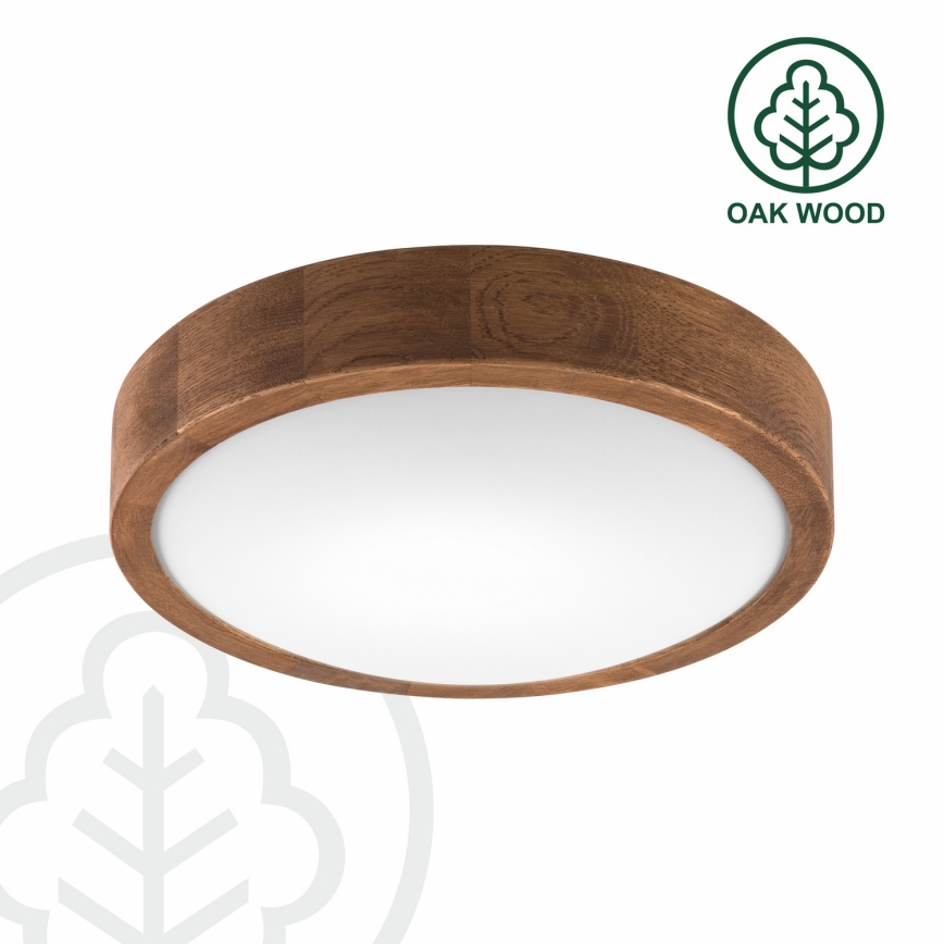 Brilagi - LED Plafon CARVALHO SLIM 1xE27/60W/230V dąb wiśnia śr. 27 cm