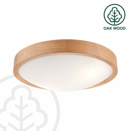 Brilagi - LED Plafon CARVALHO SLIM 2xE27/60W/230V dąb śr. 37 cm