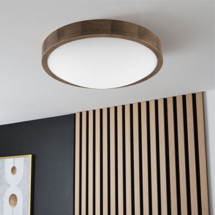 Brilagi - LED Plafon CARVALHO SLIM 2xE27/60W/230V dąb śr. 37 cm