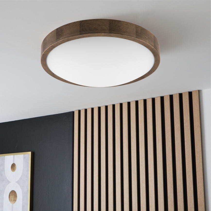Brilagi - LED Plafon CARVALHO SLIM 2xE27/60W/230V dąb śr. 37 cm
