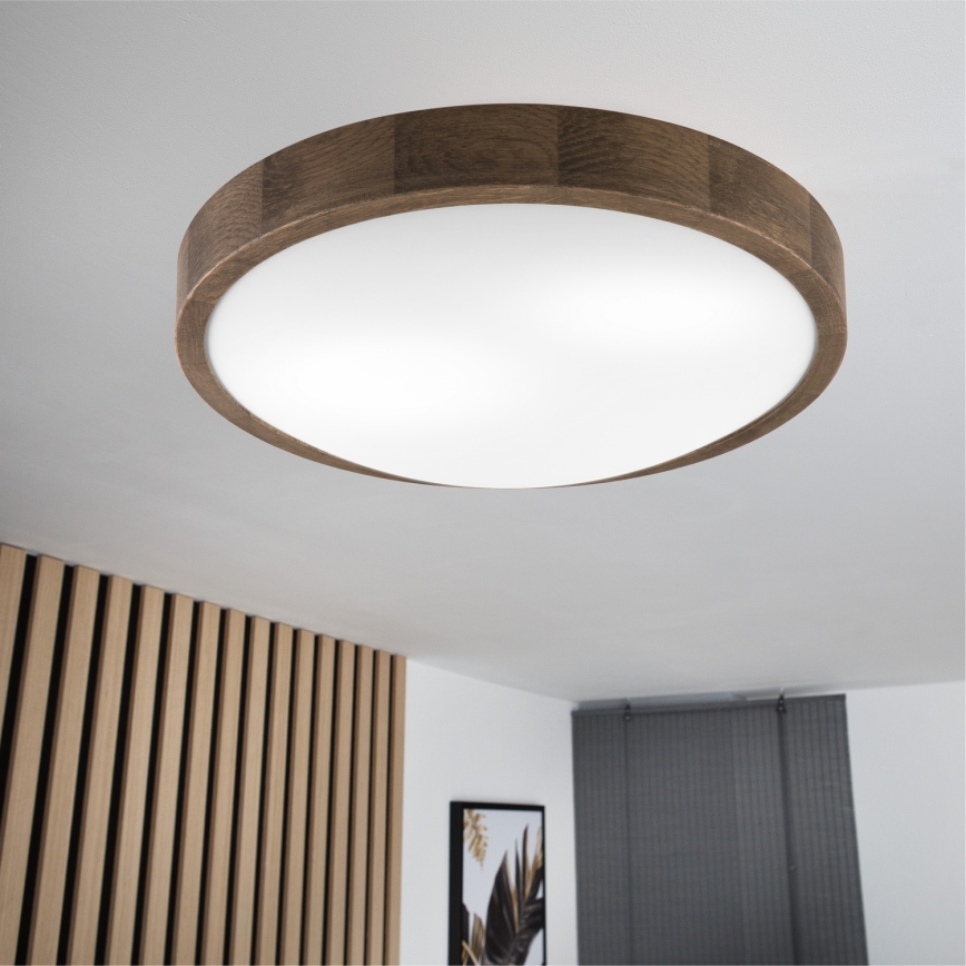 Brilagi - LED Plafon CARVALHO SLIM 2xE27/60W/230V dąb śr. 37 cm