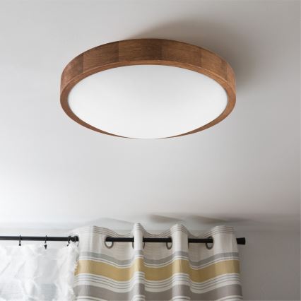 Brilagi - LED Plafon CARVALHO SLIM 2xE27/60W/230V dąb wiśnia śr. 37 cm