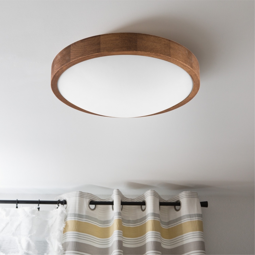 Brilagi - LED Plafon CARVALHO SLIM 2xE27/60W/230V dąb wiśnia śr. 37 cm