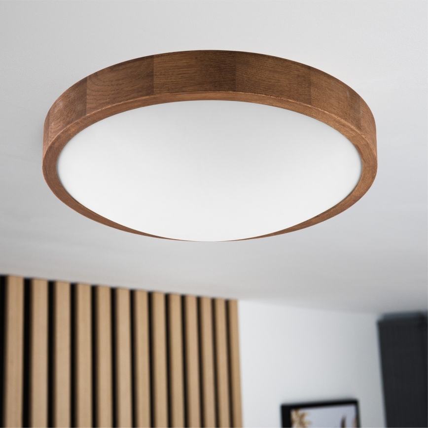 Brilagi - LED Plafon CARVALHO SLIM 2xE27/60W/230V dąb wiśnia śr. 37 cm
