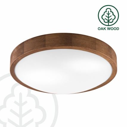 Brilagi - LED Plafon CARVALHO SLIM 2xE27/60W/230V dąb wiśnia śr. 37 cm