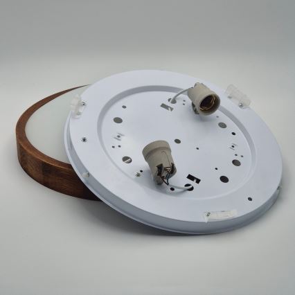 Brilagi - LED Plafon CARVALHO SLIM 2xE27/60W/230V dąb wiśnia śr. 37 cm