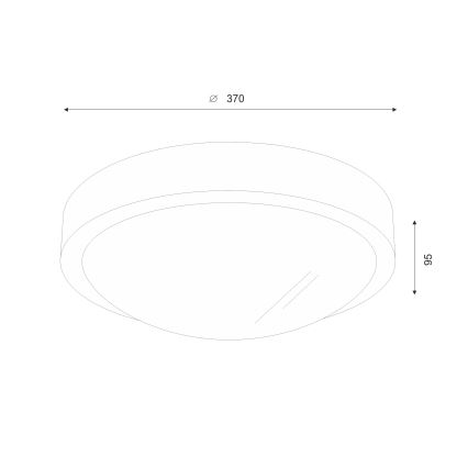 Brilagi - LED Plafon CARVALHO SLIM 2xE27/60W/230V dąb wiśnia śr. 37 cm
