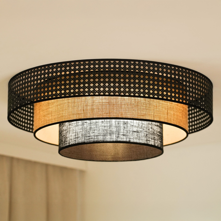 Brilagi - LED Plafon DAKOTA LUNETA LED/12W/230V śr. 60 cm czarny/beżowy