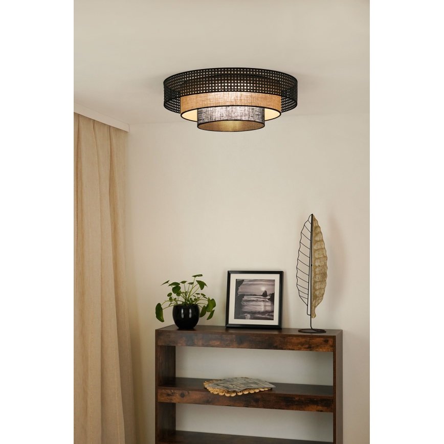 Brilagi - LED Plafon DAKOTA LUNETA LED/12W/230V śr. 60 cm czarny/beżowy