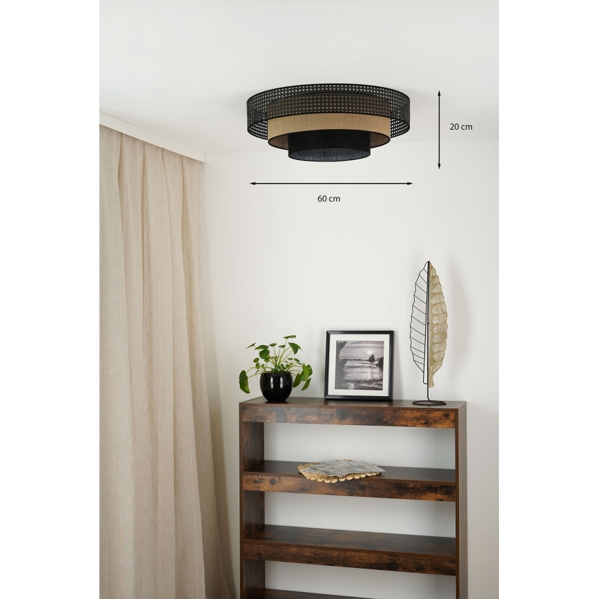 Brilagi - LED Plafon DAKOTA LUNETA LED/12W/230V śr. 60 cm czarny/beżowy