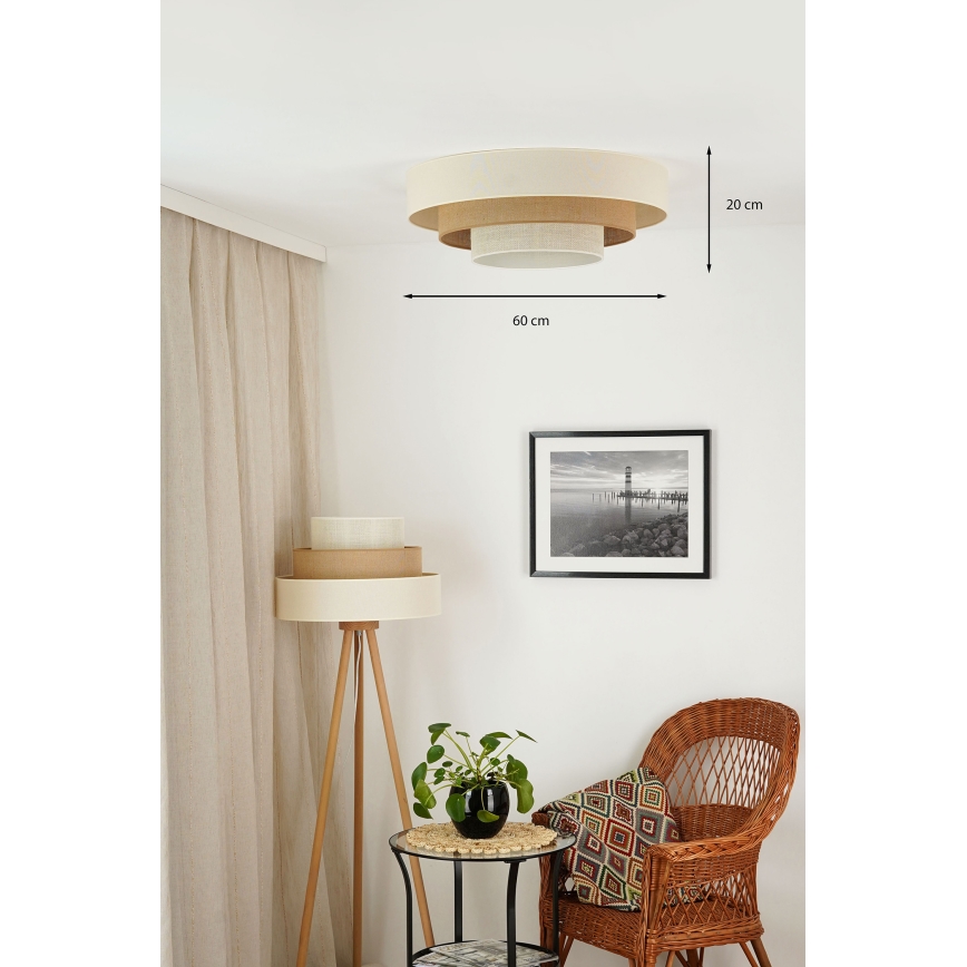 Brilagi-LED Plafon DENVER LUNETA LED/12W/230V śr. 60 cm beżowy/kremowy