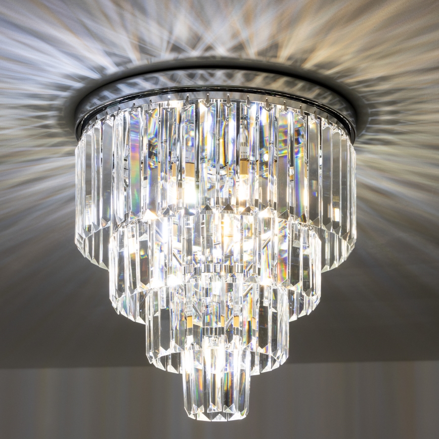 Brilagi - LED Plafon kryształowy MOZART 5xE14/40W/230V chrom błyszczący