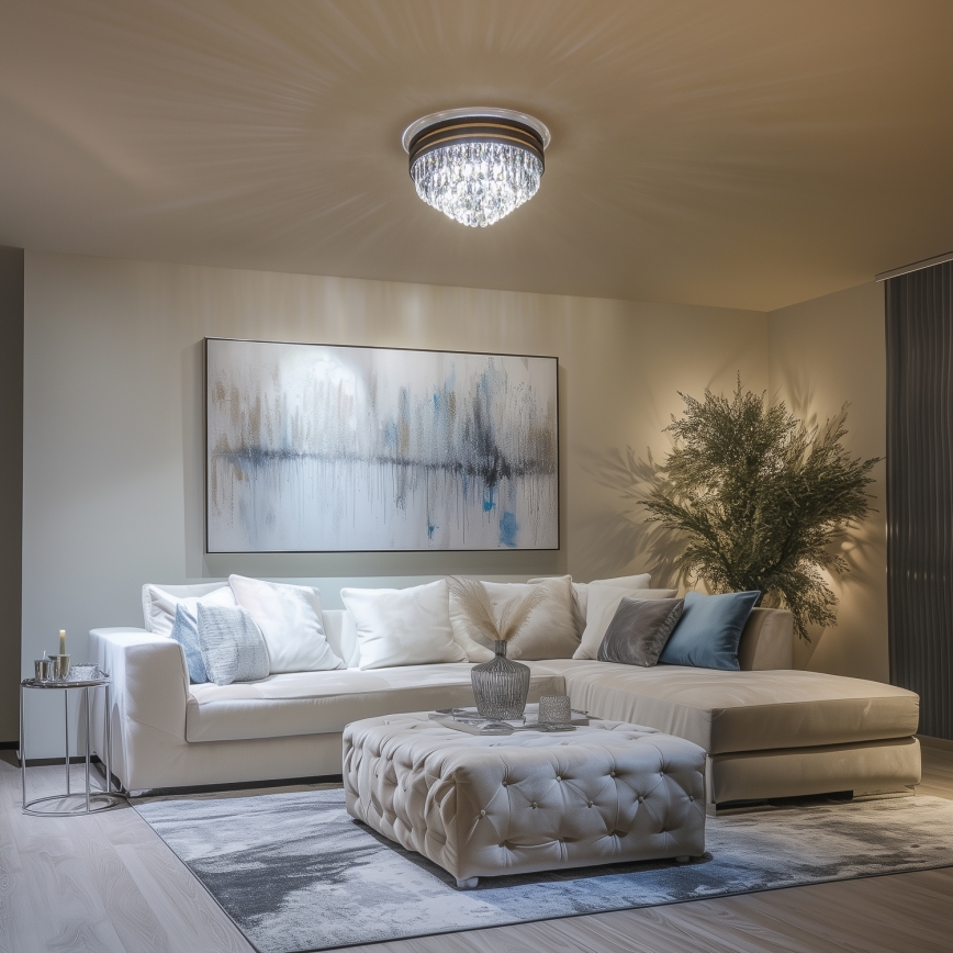 Brilagi - LED Plafon kryształowy VELURE 5xE14/40W/230V czarny