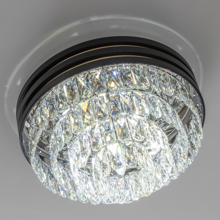 Brilagi - LED Plafon kryształowy VELURE 5xE14/40W/230V czarny
