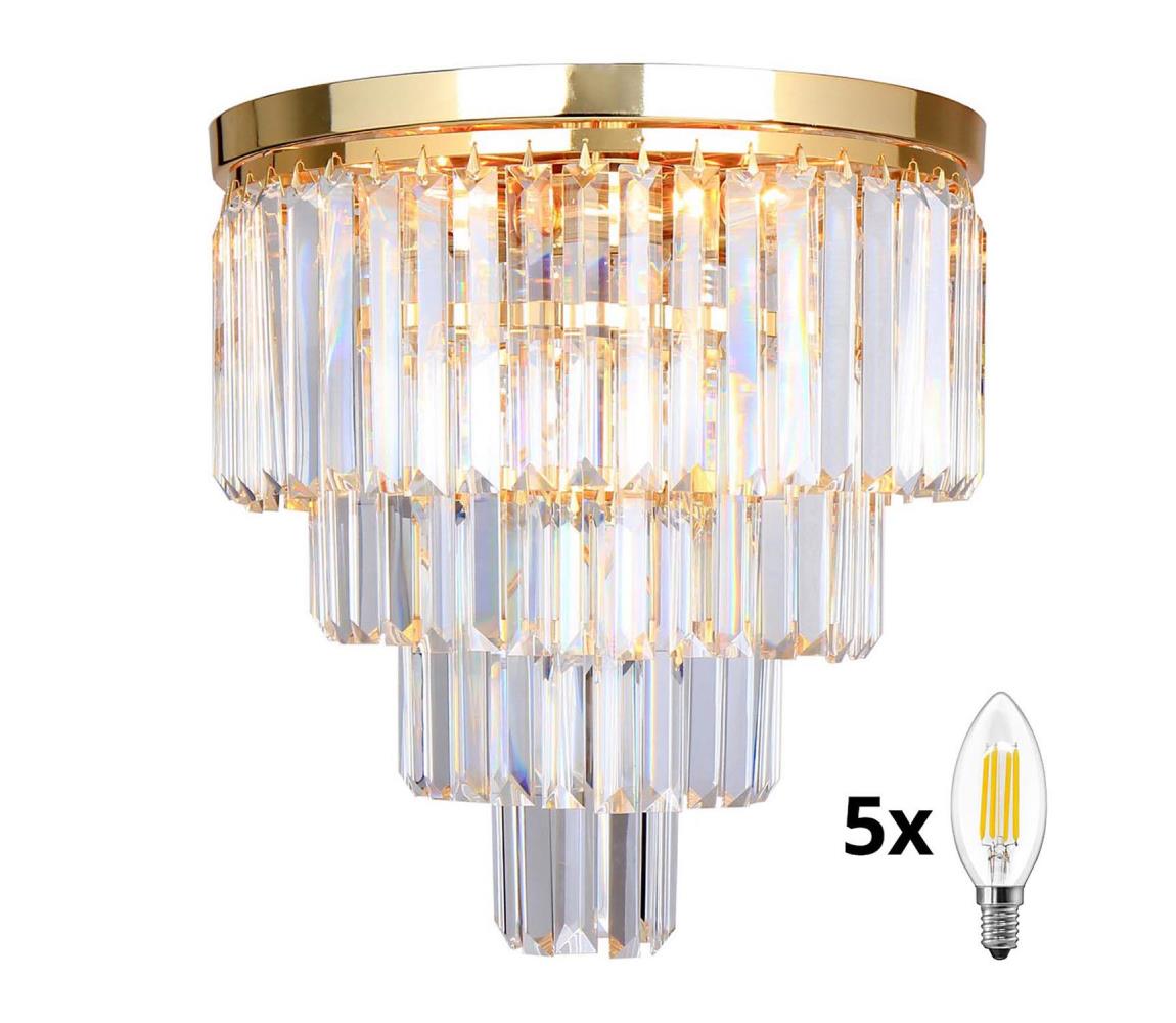 Brilagi - LED Plafon kryształowy MOZART 5xE14/40W/230V złoty