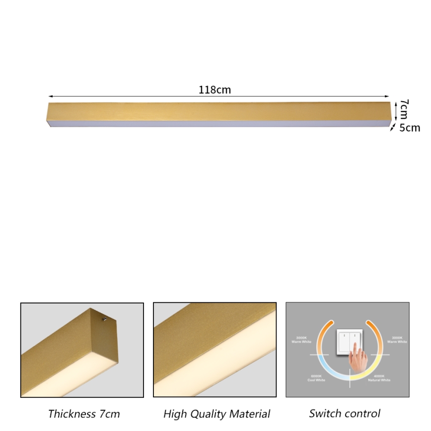 Brilagi - LED łazienkowa oprawa sufitowa SLEEKLINE LED/40W/230V 3000/4500/6000K złota IP44
