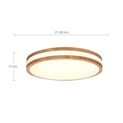 Brilagi - LED Plafon MOLINA LED/24W/230V dąb śr. 29 cm