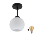 BRILAGI - LED Plafon natynkowy RETRO GLASS 1xE27/60W/230V śr. 15 cm czarny/biały