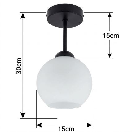 BRILAGI - LED Plafon natynkowy RETRO GLASS 1xE27/60W/230V śr. 15 cm czarny/biały